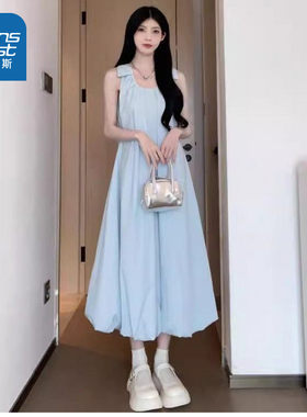 LYA真维斯女装2026夏季新款法式高级裙子海边度假百搭休闲连衣裙
