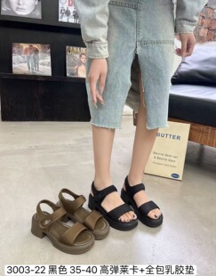 新款中高跟女鞋厚底菜卡女士凉鞋舒适休闲沙滩鞋户外运动凉鞋女鞋