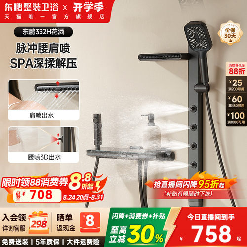 东鹏全铜无顶喷枪灰花洒套装