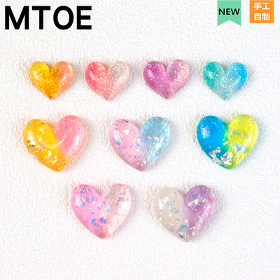 闪片渐变爱心Crocs洞洞鞋配饰