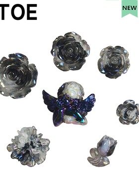 MTOE 天使玫瑰Crcs洞洞鞋配饰diy鞋扣炫彩配件鞋花鞋带扣4-2