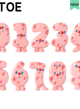 MTOE 粉芝士数字Crcs洞洞鞋配饰diy鞋带扣配件扑西鞋花备注