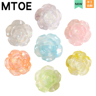 带扣1 MTOE 花鞋 扣配件鞋 冰白玫瑰粉绿黄橘Cros洞洞鞋 配饰diy鞋