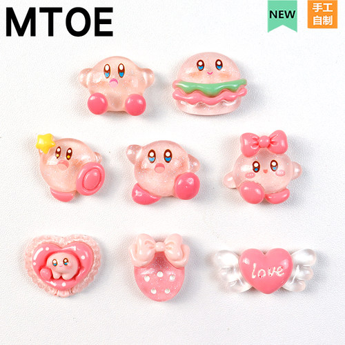 闪彩小胖粉crocs洞洞鞋配饰diy