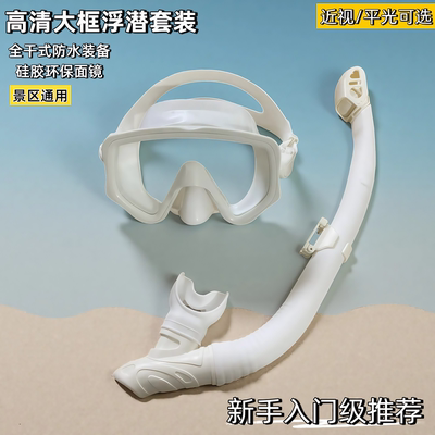 浮潜三宝高清大框近视潜水镜全干式呼吸管套装防水潜水面罩装备