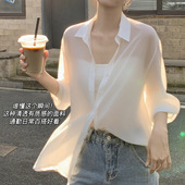 透气宽松薄款 新款 上衣衬衣 女2025年夏季 一期一会天丝亚麻防晒衬衫