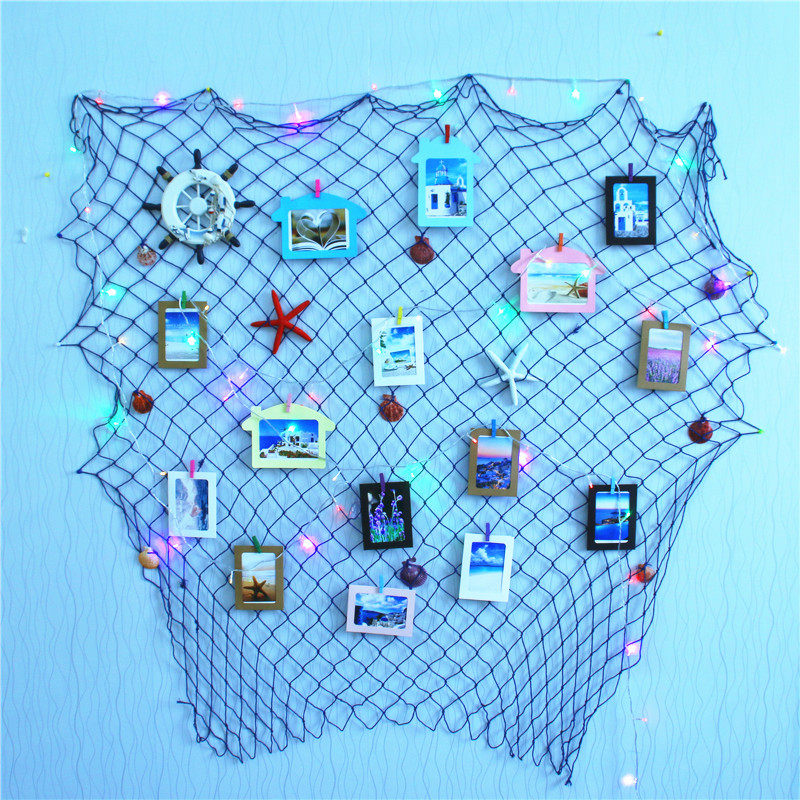 渔网照片墙创意一面墙装饰少女心房间布置少女墙ins宿舍装扮diy