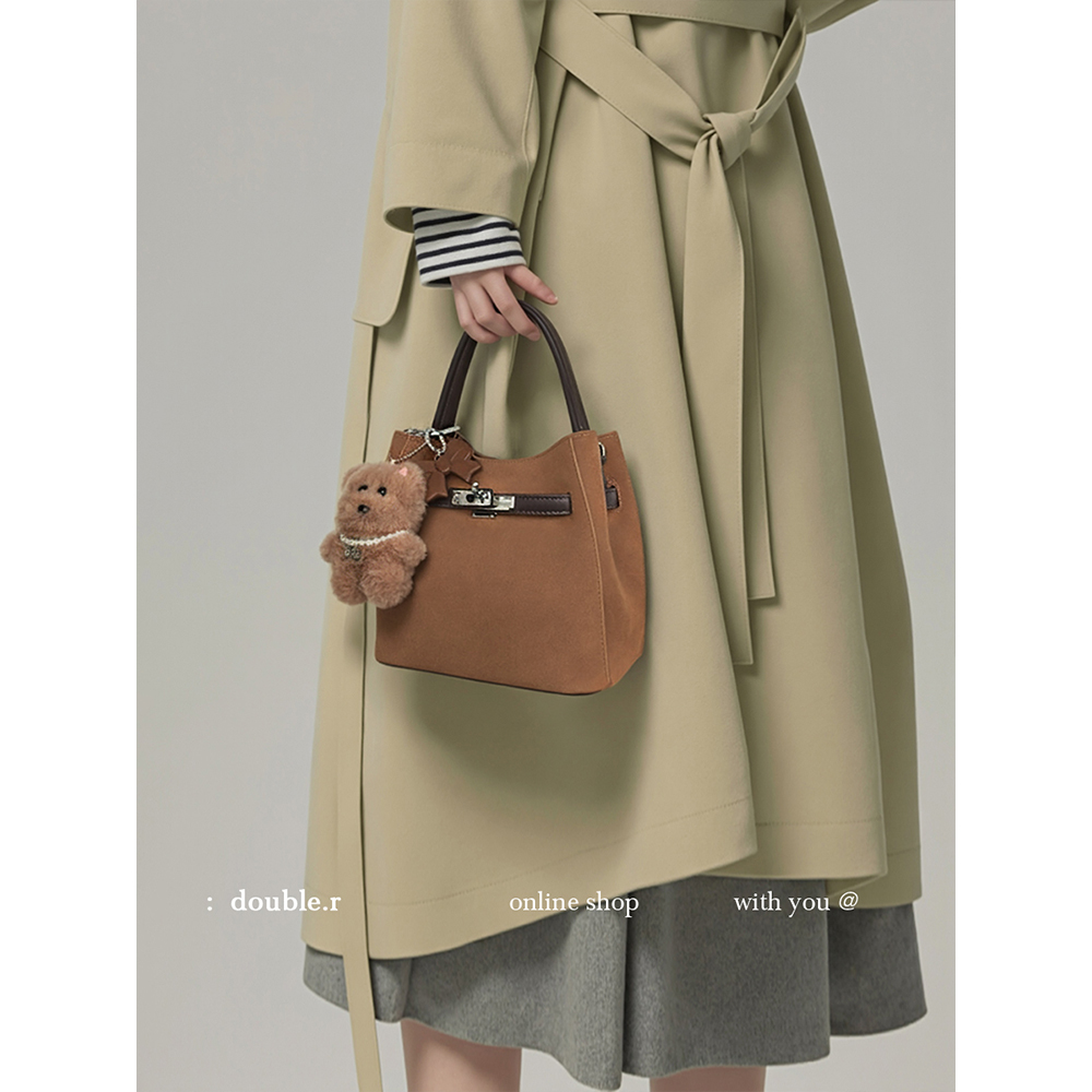 DOUBLE.R小瑞靓包磨砂软皮斜挎包