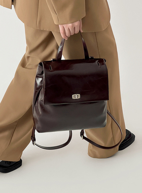 小瑞靓包 Clean Girl 复古双肩包简约2026新款休闲背包女大容量潮