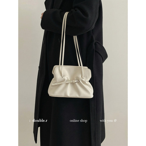 DOUBLE.R小瑞靓包软皮褶皱腋下包