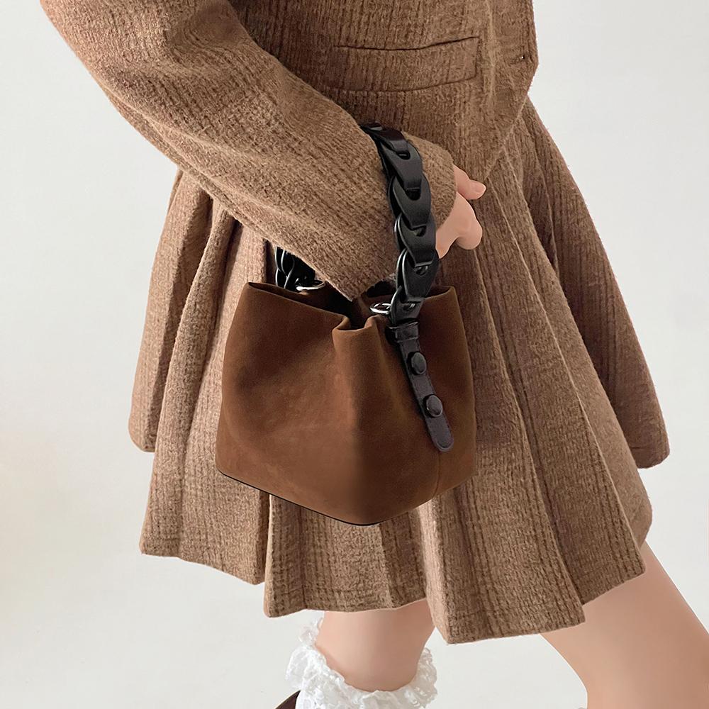 DOUBLE.R小瑞靓包编织手提水桶包