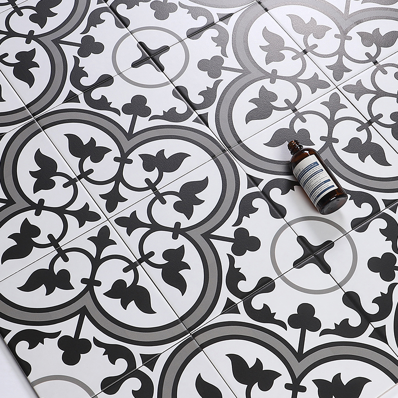 灰色藤蔓花砖200x200阳台瓷砖