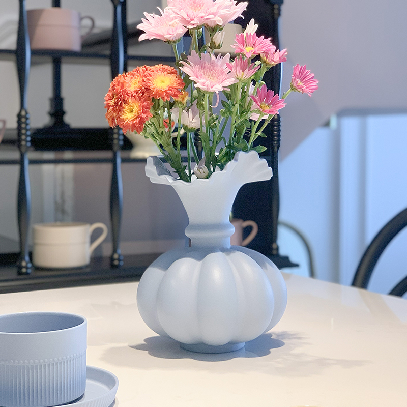 法式南瓜花瓶水培干鲜花陶瓷摆件