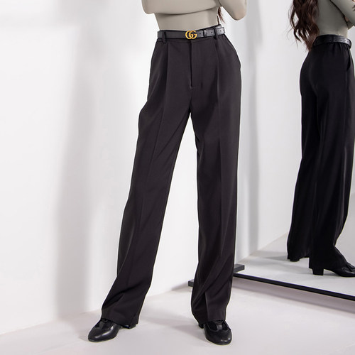 拉丁舞蹈裤子女专业干净显瘦长裤