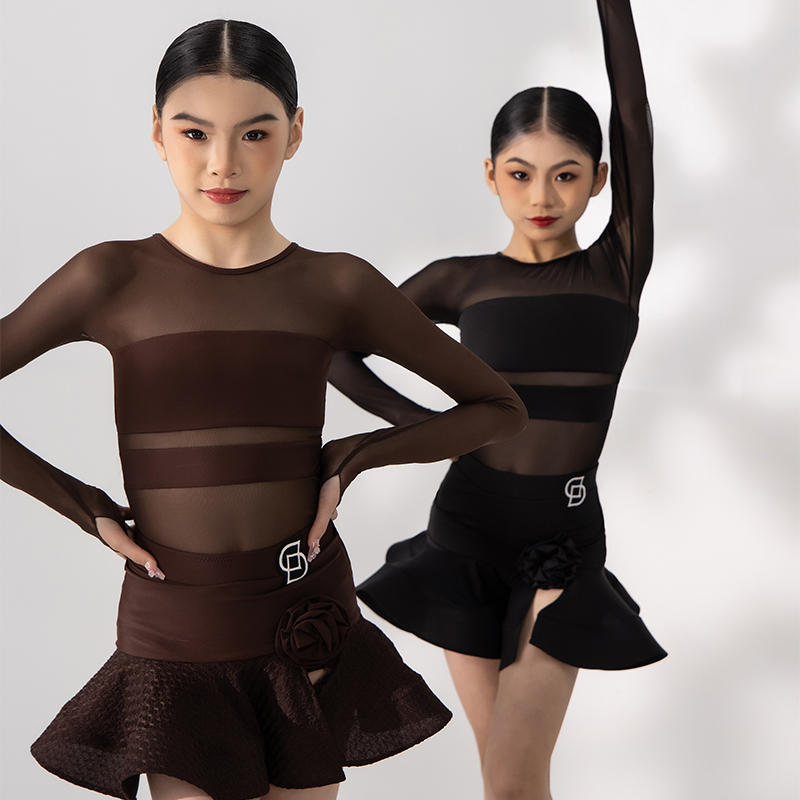 女童拉丁舞练功服春夏集训舞衣