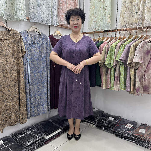 妈妈桑蚕丝连衣裙小个子2024夏款