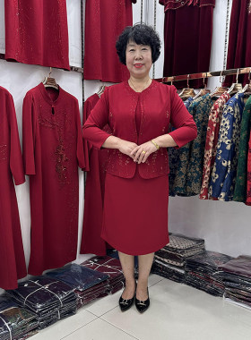 喜婆婆婚宴装秋冬参加婚礼妈妈