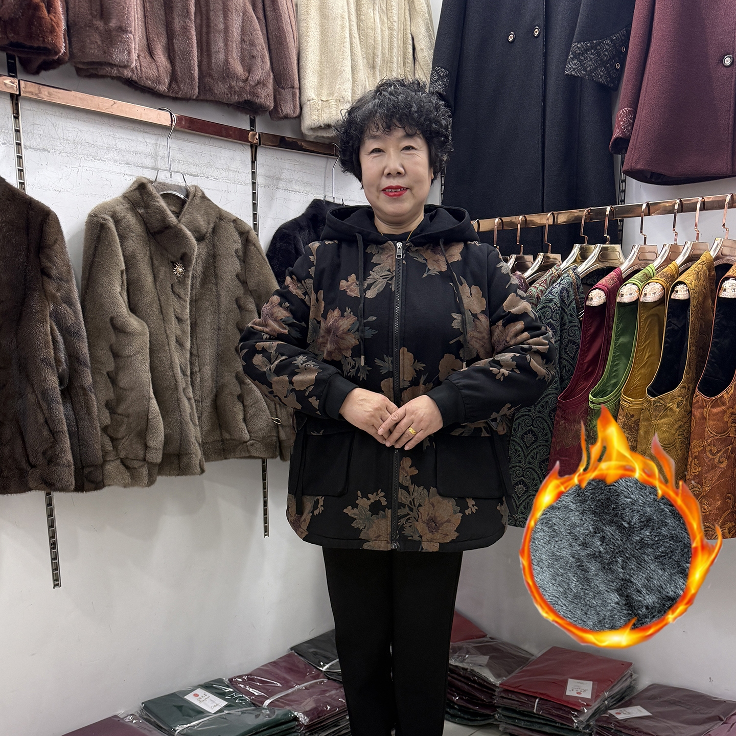 特大体胖妈妈牛仔加绒加厚棉服外套中长款200斤奶奶棉袄保暖大码