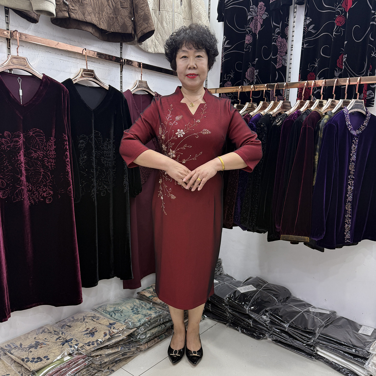【喜婆婆】十一年轻妈妈婚宴礼服裙女小个子2025遮肚旗袍平时可穿