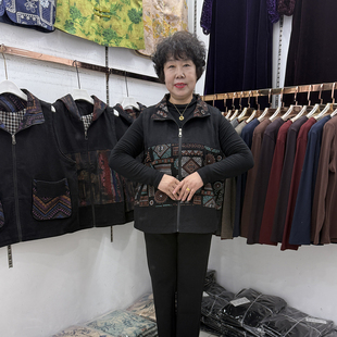 加肥加大妈妈秋装休闲连帽牛仔马甲外套200斤老太太坎肩宽松背心