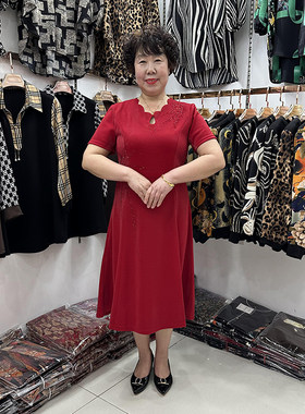 五一高端中年妈妈夏装婚礼连衣裙