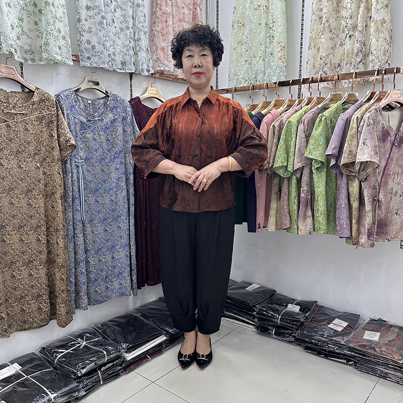 妈妈夏装蝙蝠袖开衫衬衣