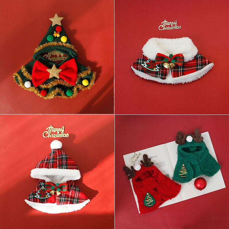 猫咪圣诞围脖宠物冬季装饰