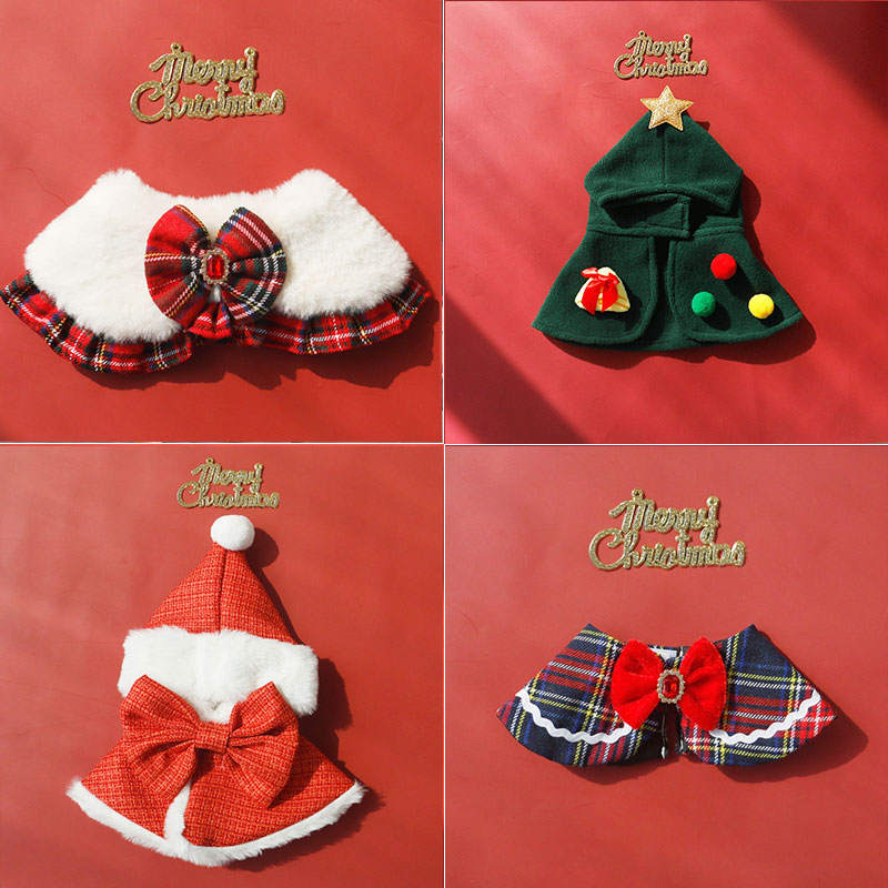 猫咪圣诞围脖宠物可爱拍照披风