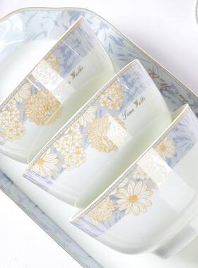 玉珑1992陶瓷碗家用吃饭新款轻奢金边精致4.5英寸小号米饭碗高档