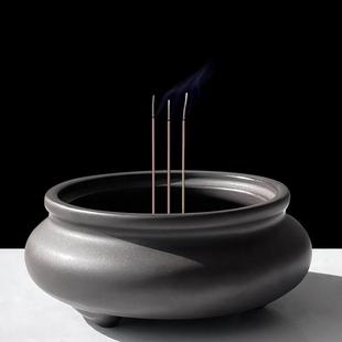 紫砂上香炉大号家用室内陶瓷供奉香炉供佛插香炉烧香炉道佛香薰炉