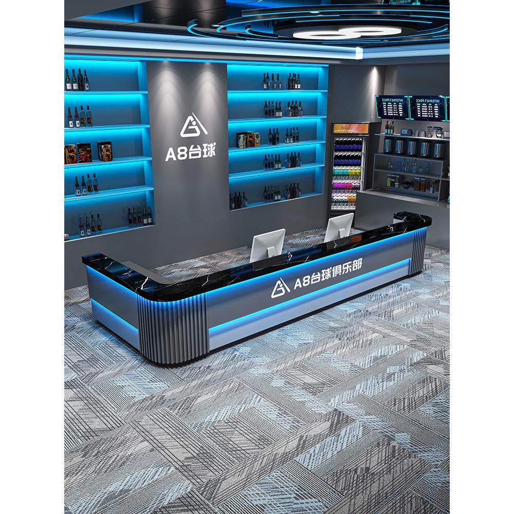 工业风台球厅收银台酒吧吧台网咖健身房前台接待台火锅店转角定制