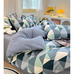 ins风卡通纯棉床上用品四件套100全棉夏季 床单被罩床笠被套三件套