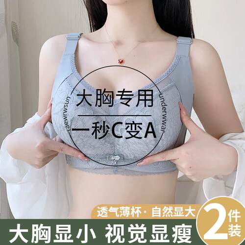 五排扣软钢圈薄款大胸显小收副乳