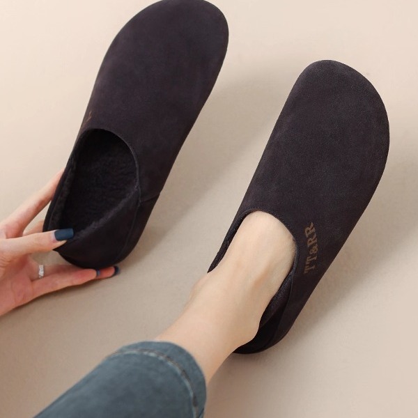 一脚蹬懒人毛毛鞋加绒保暖乐福鞋