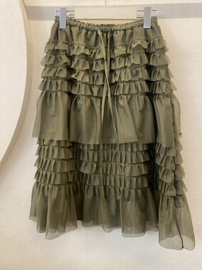 PARK韩国进口2026秋冬新款百搭显瘦松紧腰拼接网纱蛋糕裙半身裙