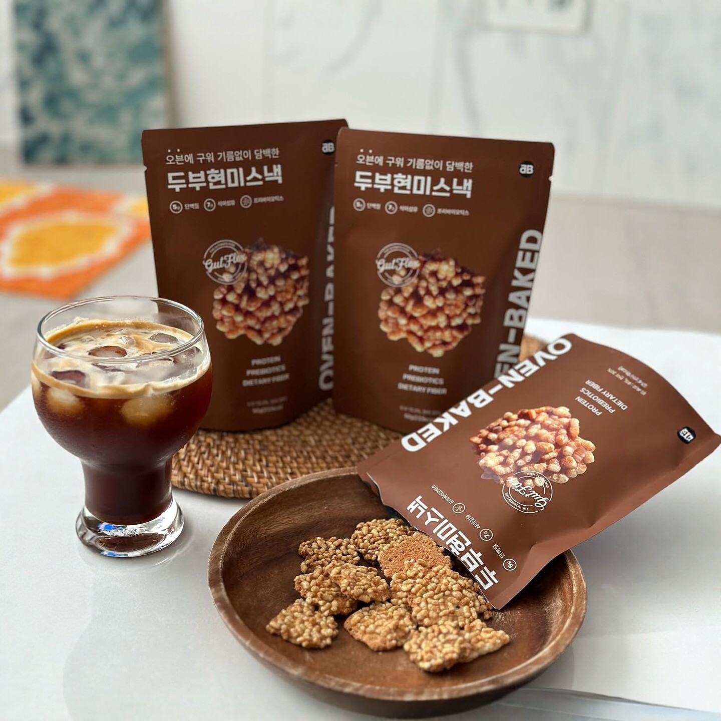 韩国进口GUTFLEX豆腐海苔燕麦扁桃仁黑芝麻糙米饼干代餐饱腹零食