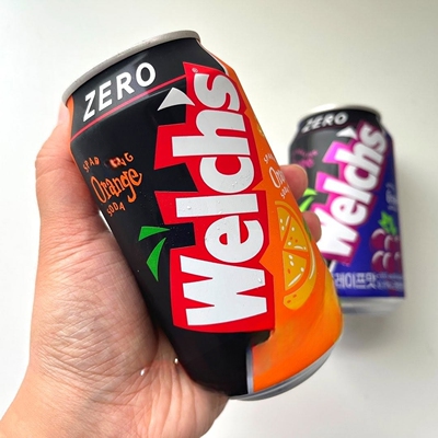 韩国进口威尔仕Welchs草莓鲜橙葡萄果味碳酸汽水气泡饮料汽水零食