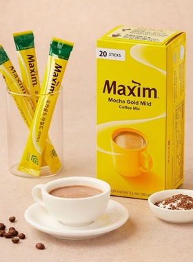 韩国进口麦馨maxim咖啡摩卡减糖牛奶雪顶金牌三合一速溶咖啡拿铁
