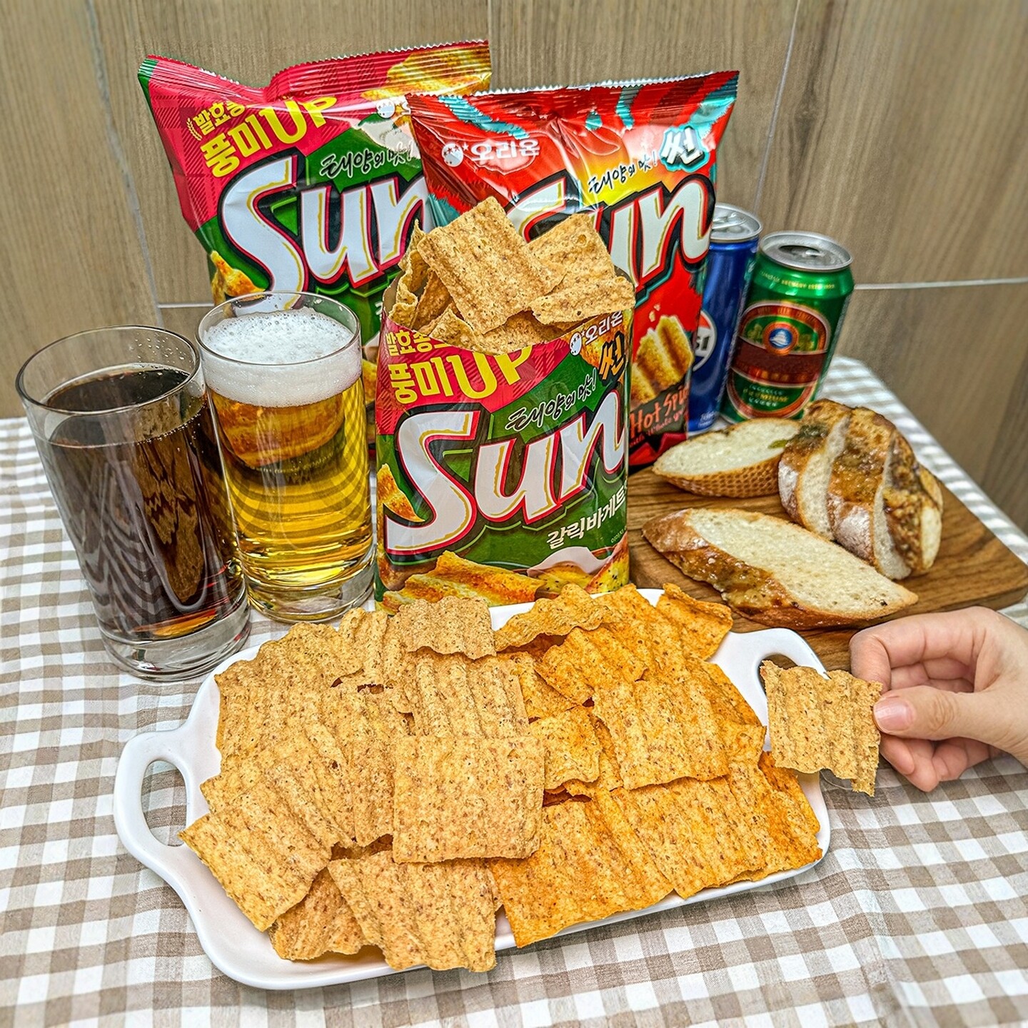 韩国进口好丽友香辣味蒜香法棍杂粮玉米片儿童零食追剧解馋零嘴