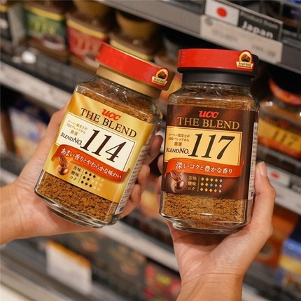 日本进口上岛UCC悠诗诗114 117无蔗糖美式冻干纯黑冻干速溶咖啡粉