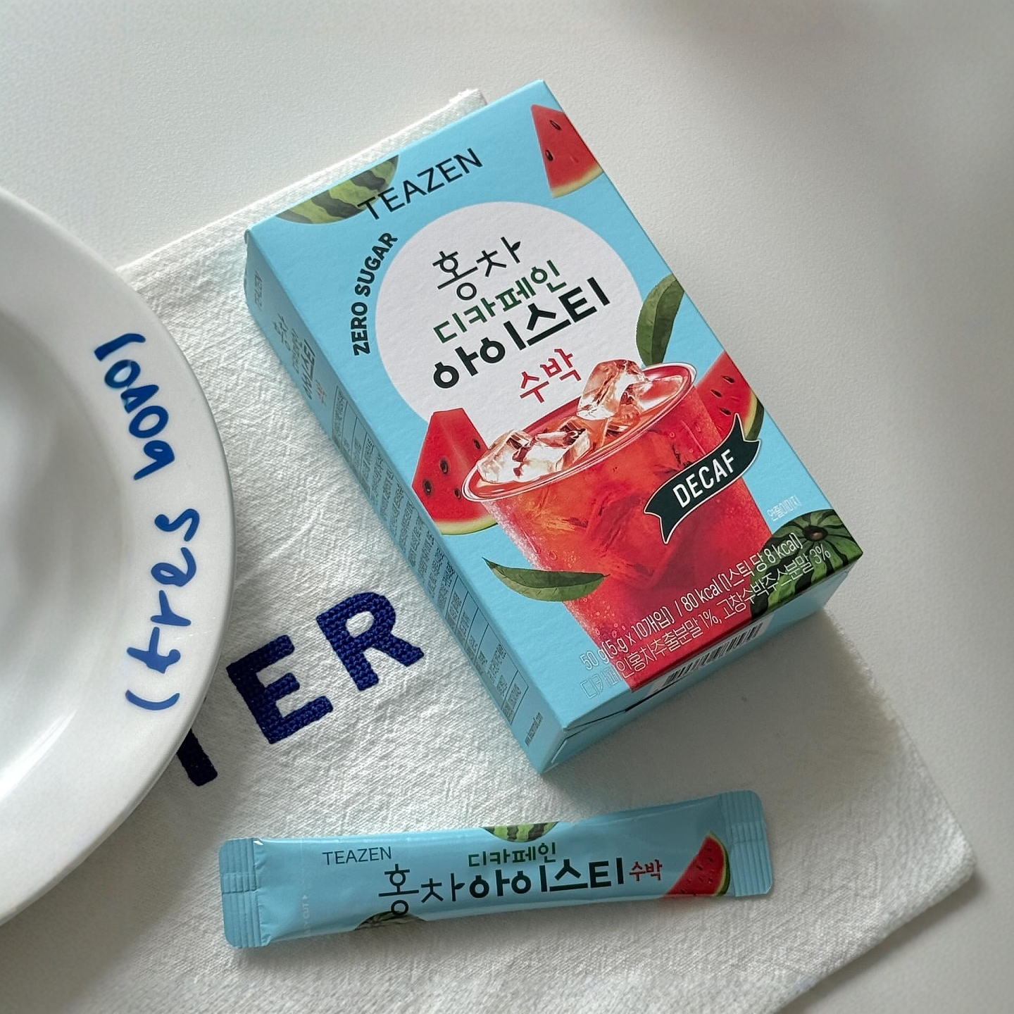 韩国teazen西瓜桃子速溶冰红茶