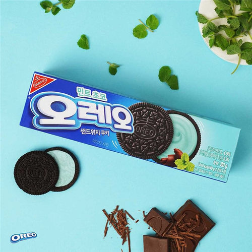 韩国奥利奥薄荷奶油巧克力曲奇