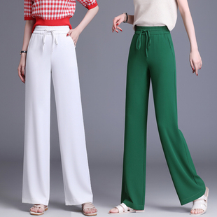 麻纱阔腿裤子女大码宽松垂坠飘逸休闲裤春夏薄款垂顺透气清凉长裤