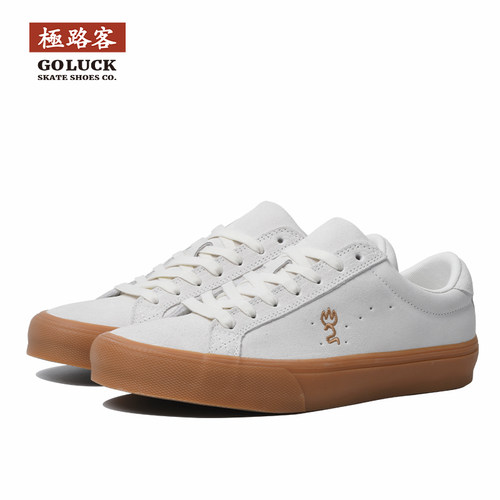 极路客米白生胶德训配色滑板鞋