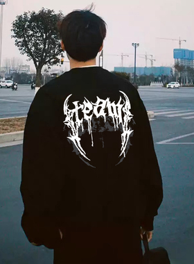 MerryWannaBe MWB Capper同款经典视觉元素LOGO印花美式长袖T恤