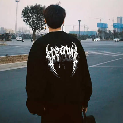 MerryWannaBe MWB Capper同款经典视觉元素LOGO印花美式长袖T恤