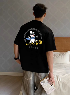 #FR2 秋冬滑雪兔子 原宿门店限定款男女情侣美式复古街头短袖T恤
