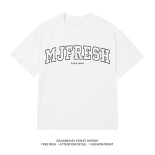 【顽童MJ116主理】CMJF MJ FRESH 2023新款镂空印花圆领短袖T恤男