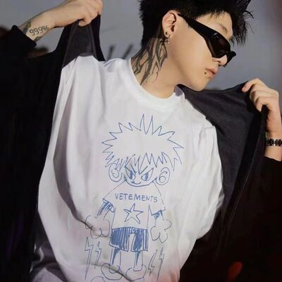 capper同款闪电小子美式短袖T恤