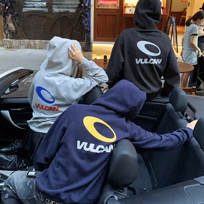VULCAN美式撞色连帽卫衣